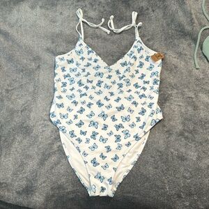 Victoria Secret PINK xl new with tag one piece swim white with butterfly 🦋